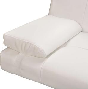 Sofa Krevet od Umjetne Kože s Dva Jastuka Podesiva Krem Bijela