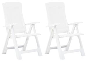 VidaXL Vrtne nagibne stolice 2 kom plastične bijele