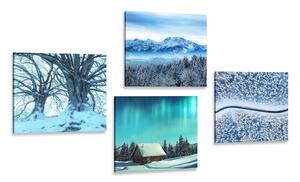 Set slika snježni krajolik