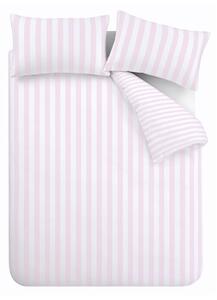 Bijela/ružičasta posteljina za krevet za jednu osobu 135x200 cm Stripe Tease – Sassy B
