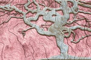 Tapeta apstraktno stablo na drvu s ružičastim kontrastom