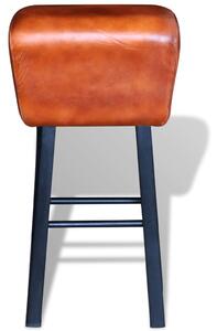 VidaXL Barski stolac od prave kože crno smeđi