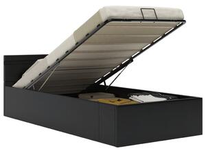 VidaXL Hidraulični okvir za krevet od umjetne kože LED crni 90x200 cm
