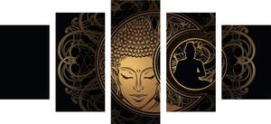 5-dijelna slika Buddha i njegova snaga harmonije