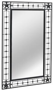 VidaXL Vrtno zidno ogledalo pravokutno 60 x 110 cm crno