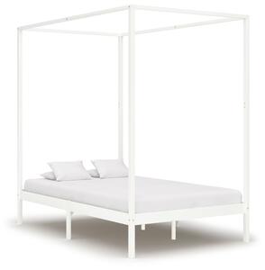 VidaXL Okvir za krevet s baldahinom od borovine bijeli 120 x 200 cm