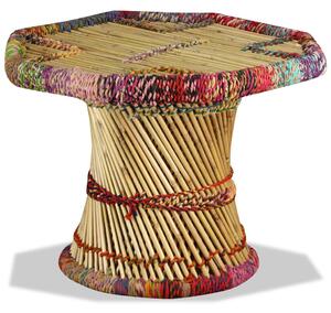 VidaXL Stolić za kavu od bambusa s chindi detaljima višebojni