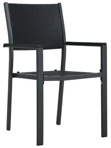 VidaXL Vrtne stolice 4 kom crne plastične s izgledom ratana