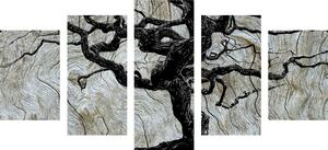 5-dijelna slika apstraktno stablo na drvu