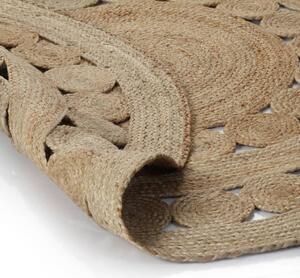 VidaXL Ukrasni pleteni tepih od jute 120 cm okrugli