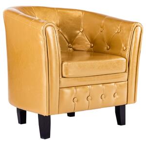 VidaXL Fotelja od umjetne kože zlatna