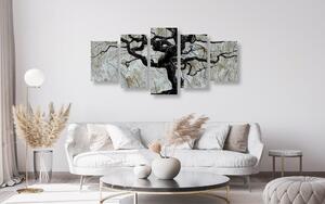 5-dijelna slika apstraktno stablo na drvu
