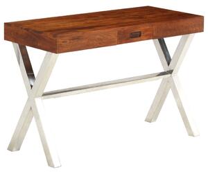 VidaXL Radni stol od masivnog drva bagrema i šišama 110 x 50 x 76 cm