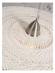Bijela viseća svjetiljka od bambusovog drveta Good&Mojo Palawan, ⌀ 60 cm