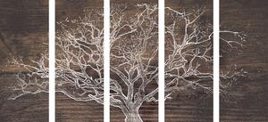 5-dijelna slika krošnja stabla na drvenoj podlozi
