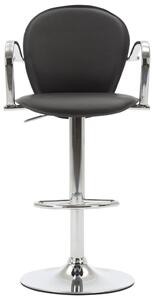 VidaXL Barski stolac s naslonom za ruke crni od umjetne kože