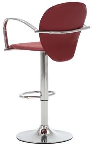 VidaXL Barski stolac s naslonom za ruke boja vina od umjetne kože