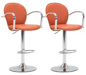 VidaXL Barski stolci s naslonom 2 kom narančasti od umjetne kože