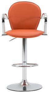VidaXL Barski stolac s naslonom za ruke narančasti od umjetne kože