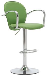 VidaXL Barski stolac s naslonom za ruke zeleni od umjetne kože