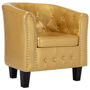 VidaXL Fotelja od umjetne kože sjajna zlatna