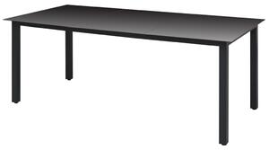 VidaXL Vrtni stol crni 190 x 90 x 74 cm aluminijum i staklo
