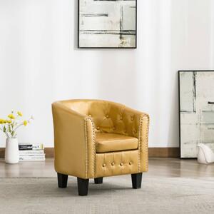 VidaXL Fotelja od umjetne kože sjajna zlatna