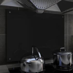VidaXL Kuhinjska zaštita od prskanja crna 80 x 60 cm kaljeno staklo