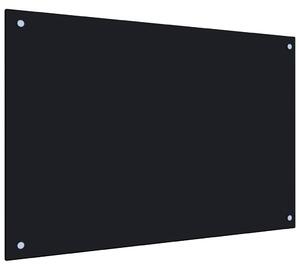 VidaXL Kuhinjska zaštita od prskanja crna 90 x 60 cm kaljeno staklo