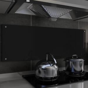 VidaXL Kuhinjska zaštita od prskanja crna 120 x 40 cm kaljeno staklo