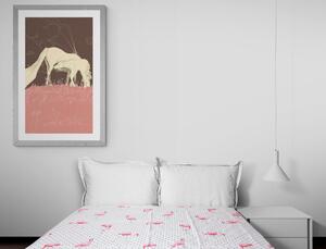 Plakat s paspartuom konj na ružičastoj livadi