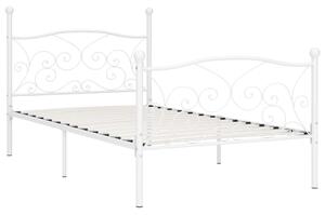 VidaXL Okvir za krevet s podnicama bijeli metalni 100 x 200 cm