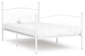 VidaXL Okvir za krevet s podnicama bijeli metalni 100 x 200 cm