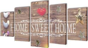 VidaXL Zidne slike na platnu - Home sweet home 100 x 50 cm