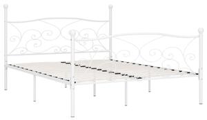 VidaXL Okvir za krevet s podnicama bijeli metalni 200 x 200 cm