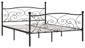 VidaXL Okvir za krevet s podnicama crni metalni 200 x 200 cm