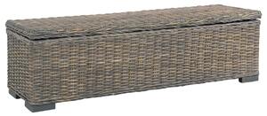 VidaXL Kutija za pohranu 120 cm ratan kubu i masivno drvo manga siva