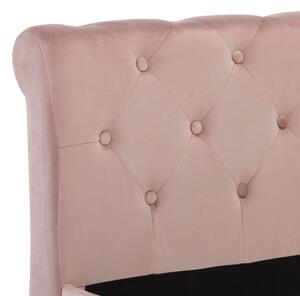Okvir za krevet ružičasti baršunasti 100 x 200 cm