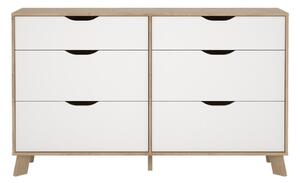 Bijela/u prirodnoj boji komoda u dekoru hrasta 156x92x40 cm Ikast – Tvilum