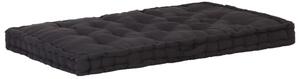 VidaXL Paletni podni jastuk pamučni 120 x 80 x 10 cm crni