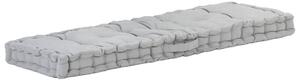 VidaXL Paletni podni jastuk pamučni 120 x 40 x 7 cm sivi