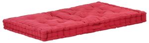 VidaXL Paletni podni jastuk pamučni 120 x 80 x 10 cm bordo