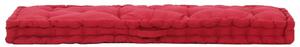 VidaXL Paletni podni jastuk pamučni 120 x 40 x 7 cm bordo