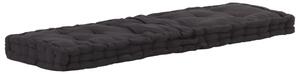 VidaXL Paletni podni jastuk pamučni 120 x 40 x 7 cm crni