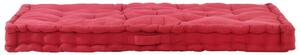 VidaXL Paletni podni jastuk pamučni 120 x 80 x 10 cm bordo