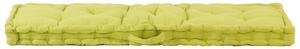 VidaXL Paletni podni jastuk pamučni 120 x 40 x 7 cm zeleni