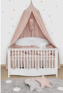 Ružičasti dječji laneni baldahin za krevetić BELLAMY Dusty Pink, dužina 260 cm