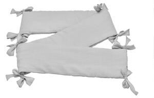Siva dječja lanena zaštita za krevetić BELLAMY Stone Gray, 23, 5 x 198 cm