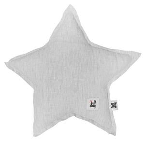 Sivi dječji laneni jastuk u obliku zvijezde BELLAMY Stripes