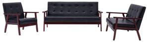 VidaXL 3-dijelni set sofa od umjetne kože crni